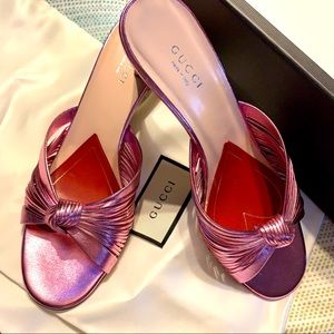 Gucci Pink Metallic Mid-Heels